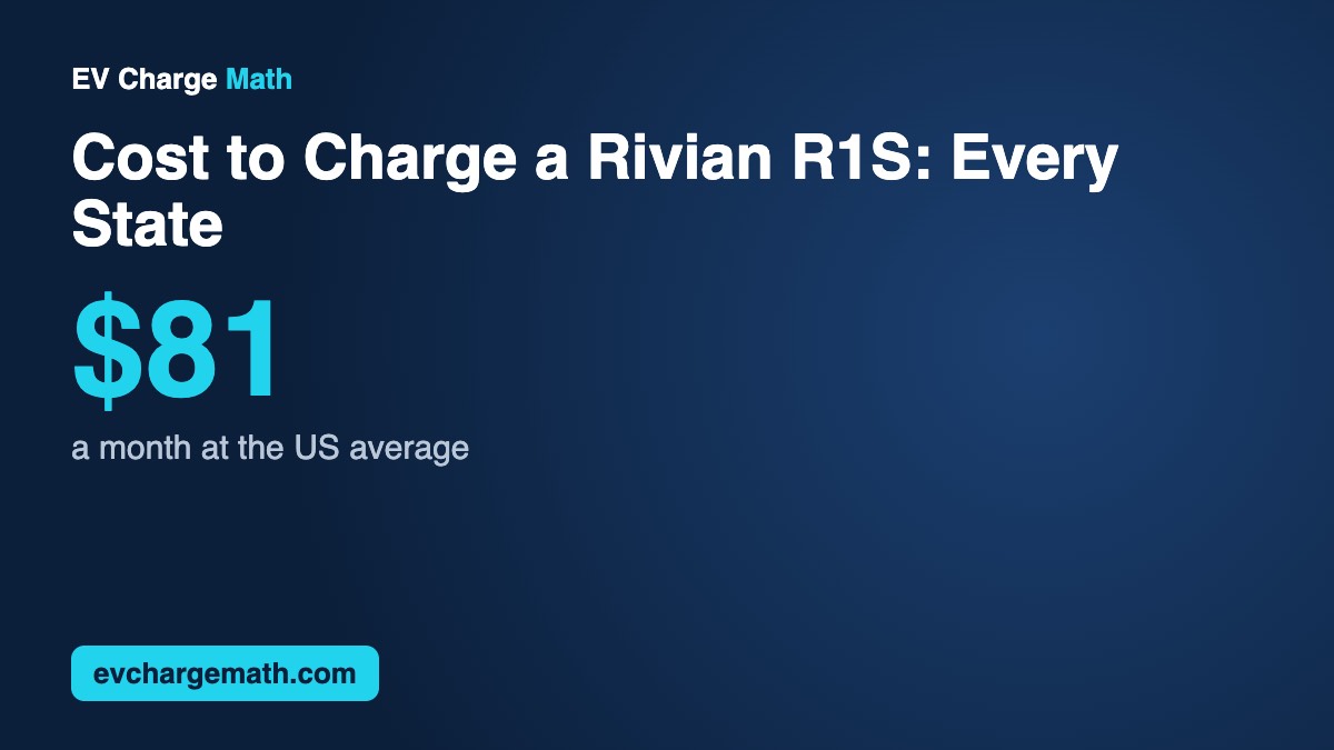 Cost to Charge a Rivian R1S: Every State (2026)