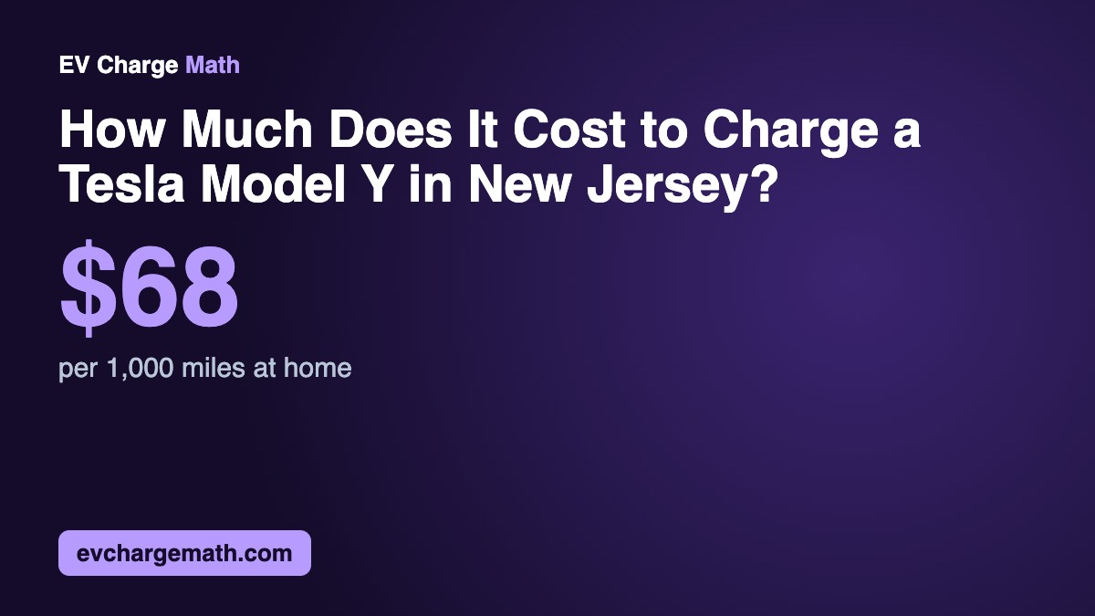 How Much Does It Cost to Charge a Tesla Model Y in New Jersey? (2026)