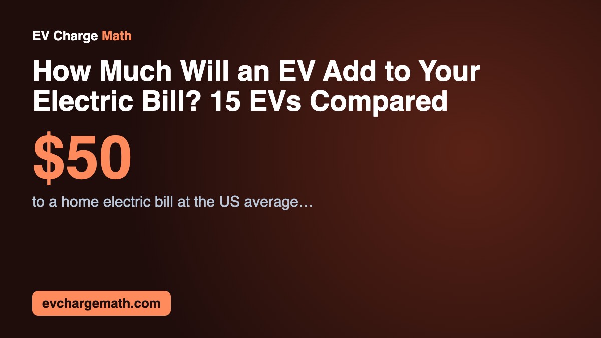 How Much Will an EV Add to Your Electric Bill? 15 EVs Compared