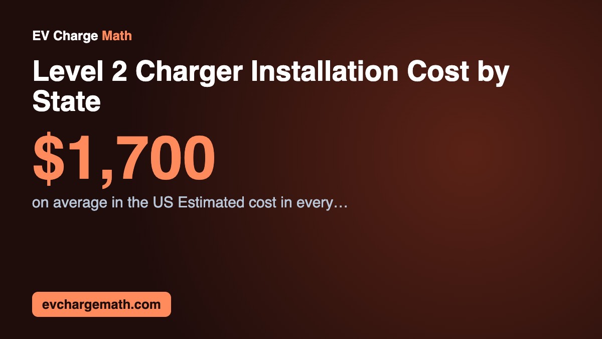 Level 2 Charger Installation Cost by State: $1,700 on average in the US Estimated cost in every…